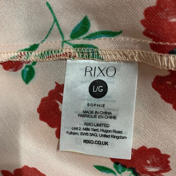 RIXO SOPHIE VINTAGE ROSE NUDE RED Mini Dress
Sz L - Picture 6 of 7